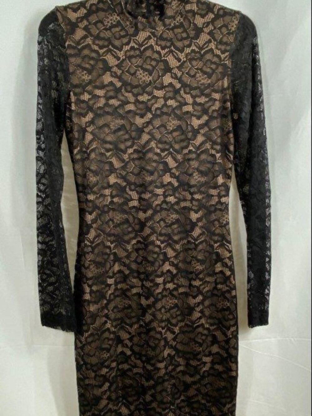 Dress the Population Black Lace Bodycon Dress Women's M